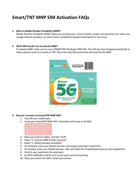 Smart/TNT MNP SIM Activation FAQs.